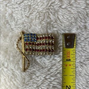 Gold American Flag Brooch